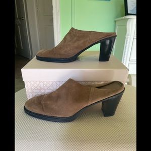 Brown suede Aerosole mules